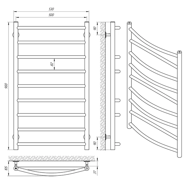 Рушникосушка Laris Мікс П9 500 х 900
