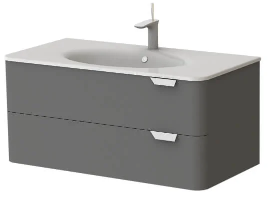 Тумба Botticelli Velluto VLT-100 з умивальником Stella-100 Сірий