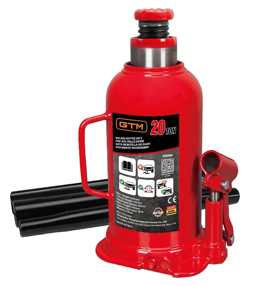 Домкрат гідравлічний пляшковий одноштоковий 20т GTM Т92004