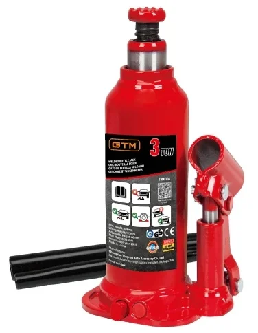 Домкрат гідравлічний пляшковий одноштоковий 3т GTM Т90304