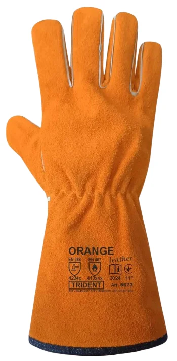 Рукавички робочі спилкові для зварювальних робіт Orange Trident (8673 10)