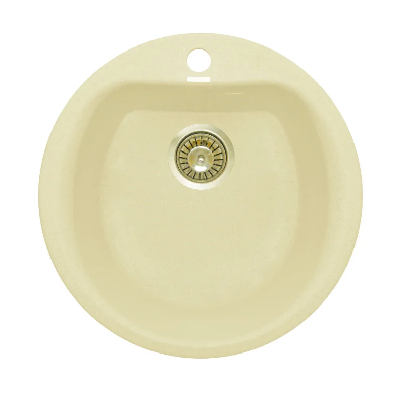 Кухонна мийка Granitika Round Bevel (кремова)