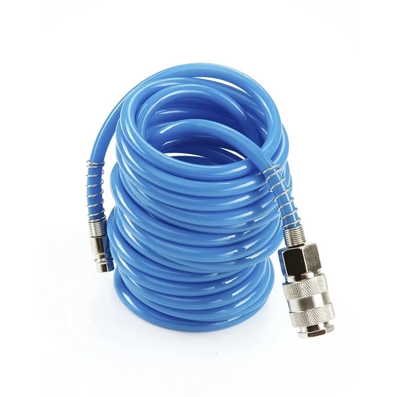 Шланг спіральний поліуретановий зі швидкознімними з'єднаннями 1/2" 6,5*10мм L=15м APRO (850146)