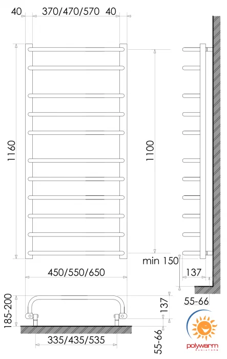 Рушникосушка Polywarm Tesla EU 11/65