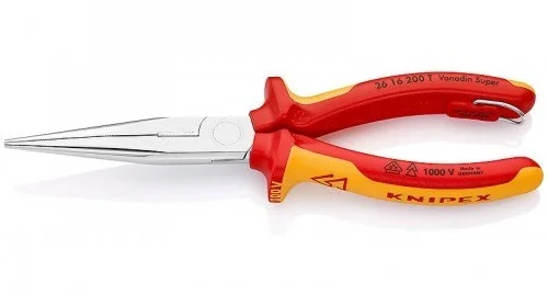 Плоскогубці з ріжучими крайками та страхувальним кріпленням Knipex L=200 мм (26 16 200 Т)