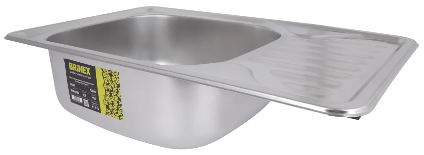 Кухонна мийка Brinex 6642 (satin) 0,8 мм
