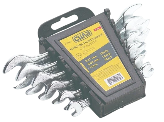 Набір ріжкових ключів 6-17 мм 6 од. Стандарт Сила (202037)