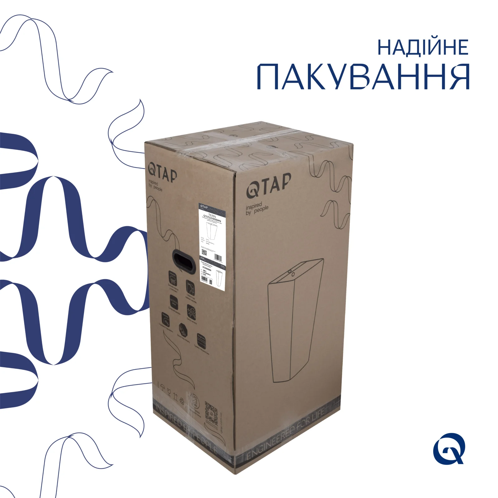 Раковина для пола моноблок Qtap Tern 440х380х830 Белый - фото 7