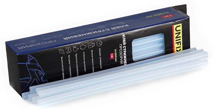 Клей стрижневий прозорий 11.0х200мм (12 шт) Unifix (951456)