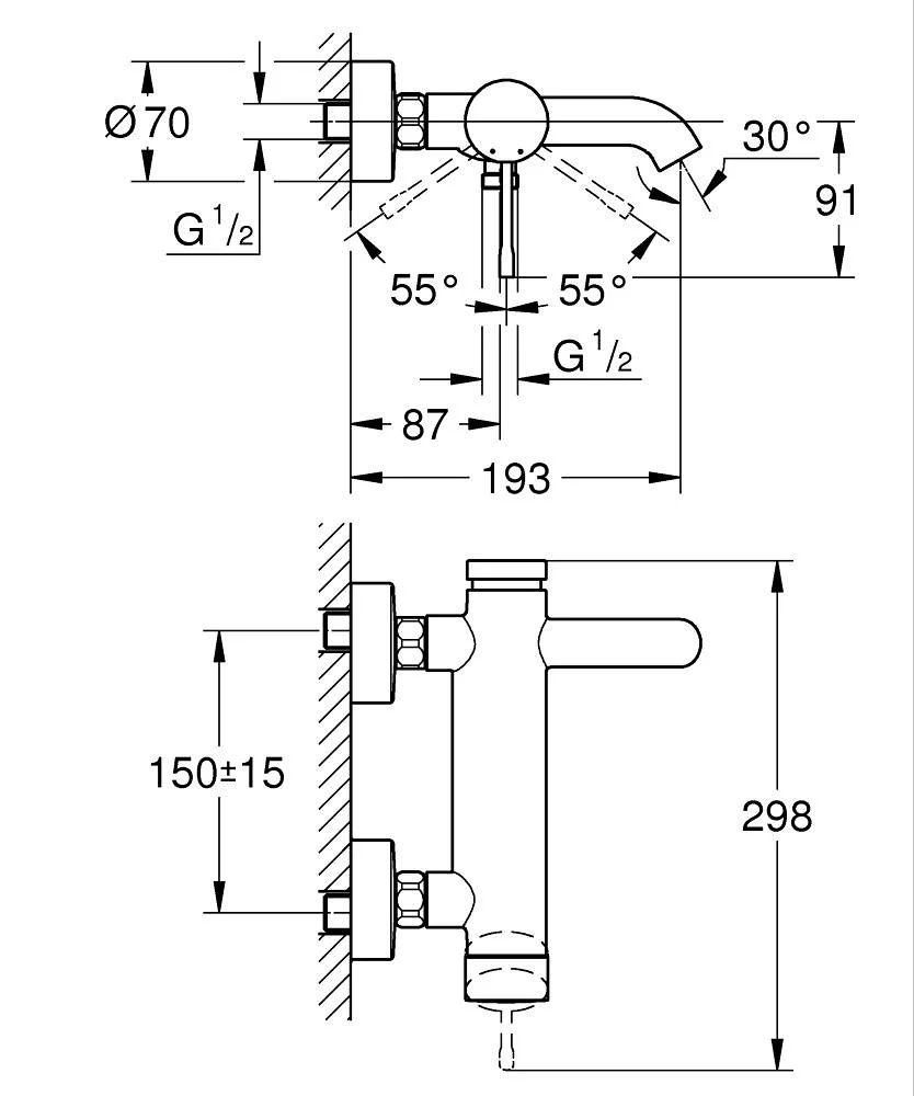Змішувач для душу та ванни Grohe Essence 33624001 - фото 2
