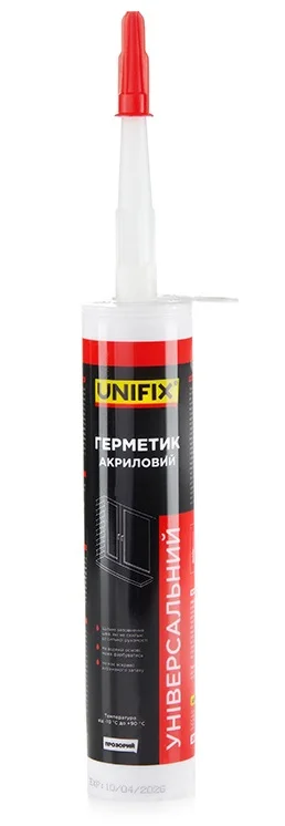 Герметик акриловий 280 мл Unifix Прозорий (951273)