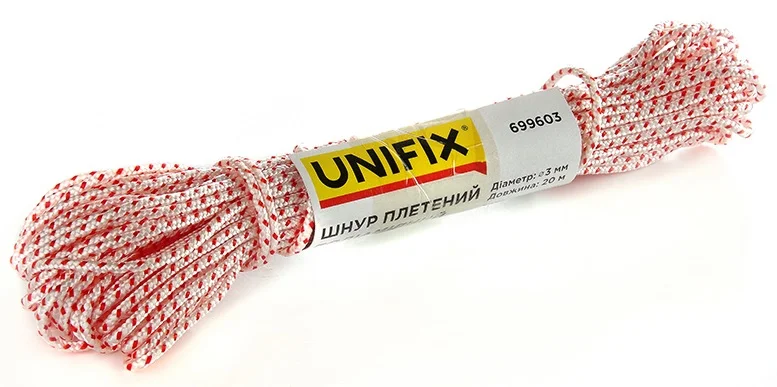 Мотузка плетена поліамідна (капронова) 20м 3мм Unifix (699603)