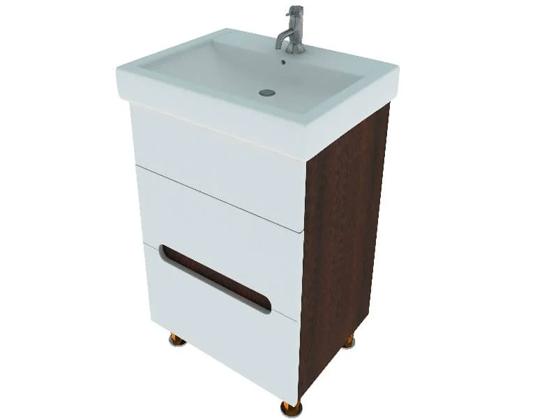 Тумба з умивальником Леос Комо 60 Б'янка Т-39 Венге