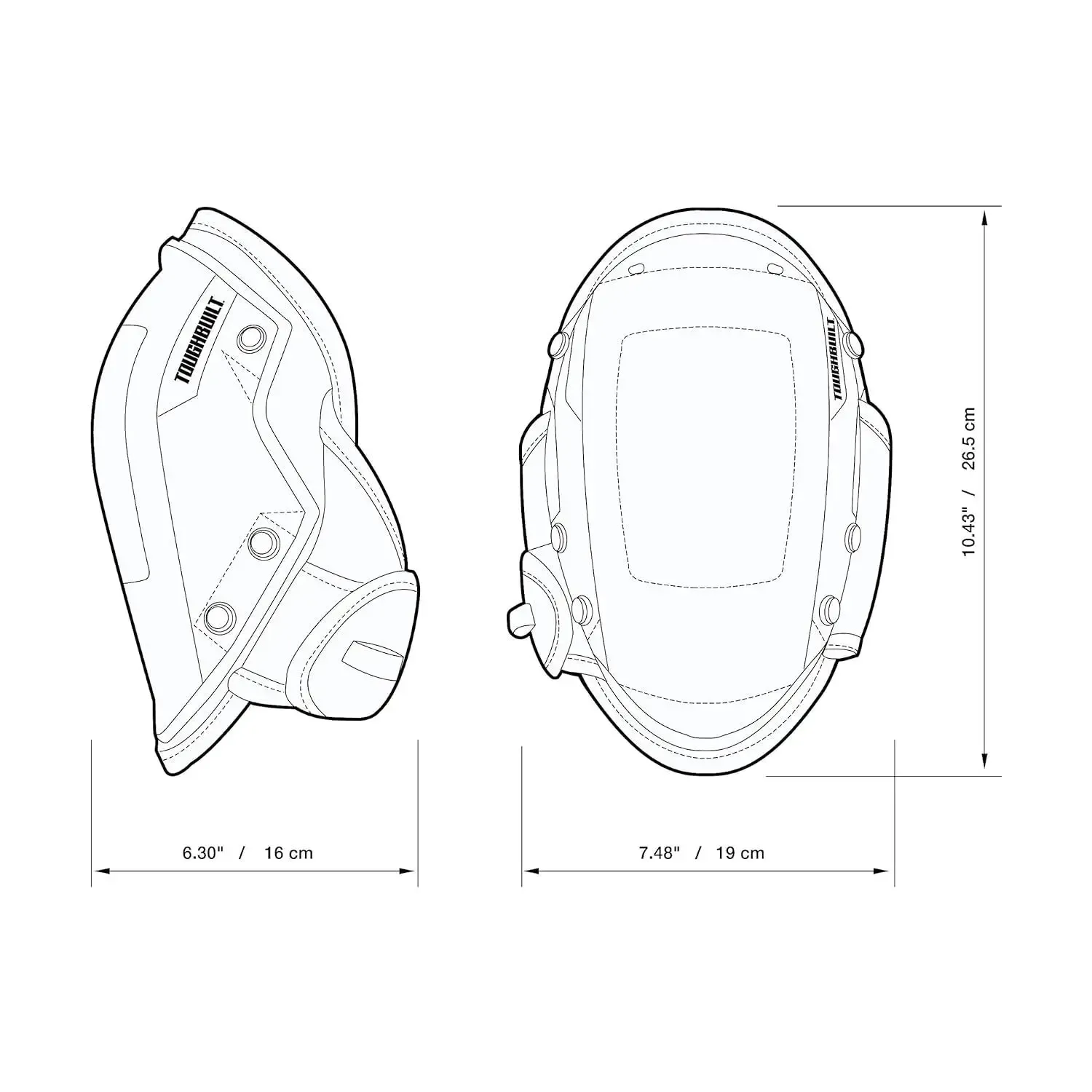 Наколінники стійкі до пошкоджень ToughBuilt з лінії FoamFit™ Rocker Knee Pads (TB-KP-201R)