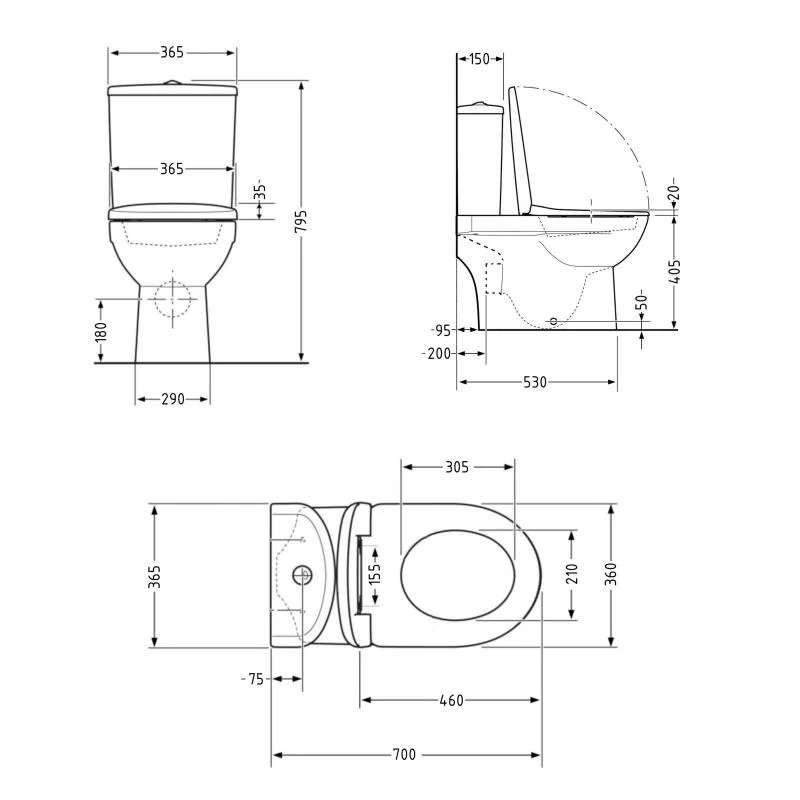 Унітаз-моноблок Qtap Kolibri Ultra Quiet QT10226380W (Soft-close) - фото 2