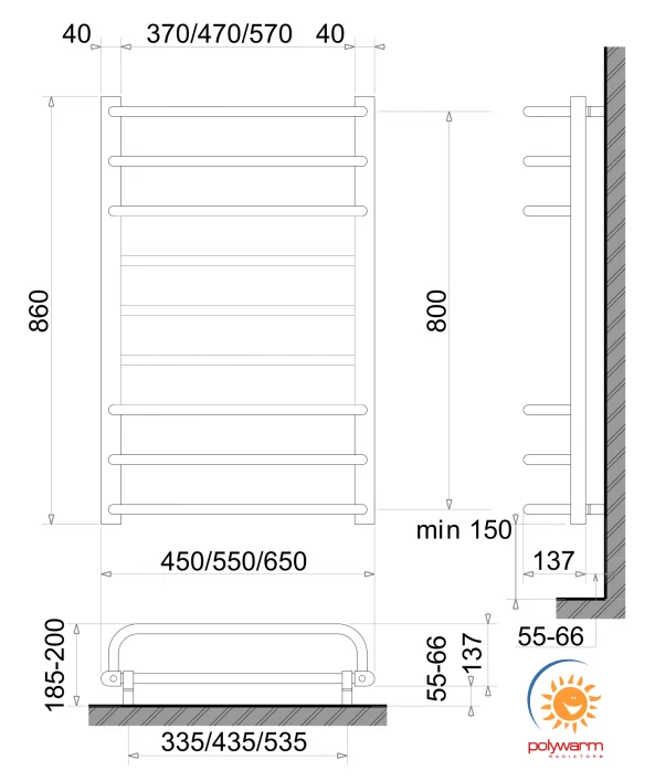 Рушникосушка Polywarm Afla Sensor ED 9/65 Wi-Fi - фото 2