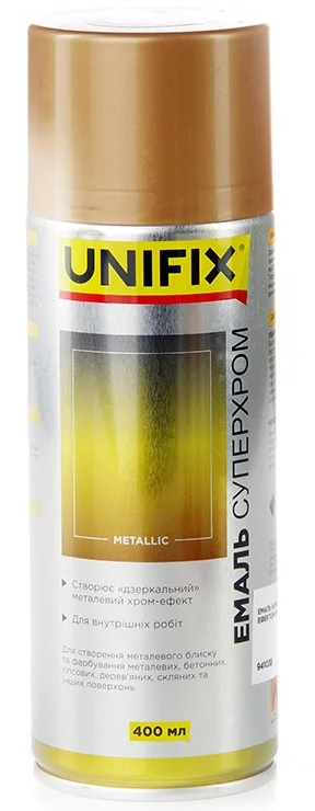 Емаль акрилова Суперхром з дзеркальним ефектом Золото 400мл Unifix (941036)