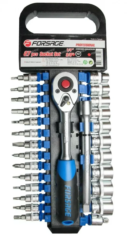 Набір головок і біт з тріскачкою 26 од 1/4", 3/8" Forsage (F-026-5 MSA)