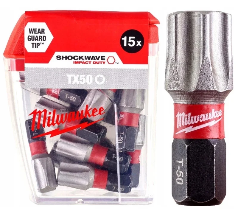 Біта Milwaukee Shockwave 1/4" L25мм TX50 (15шт) (4932430892)
