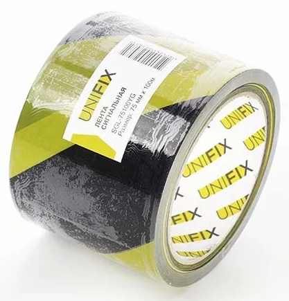 Сигнальна стрічка 100 м 75 мм Unifix Жовто-Чорна (SGL-75100YG)