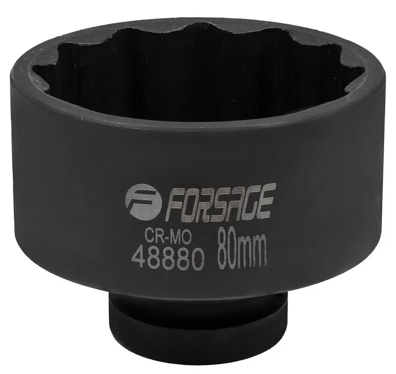 Ударна глибока торцева головка 12-гранна 80 мм 1 дюйм Forsage (F-48880)