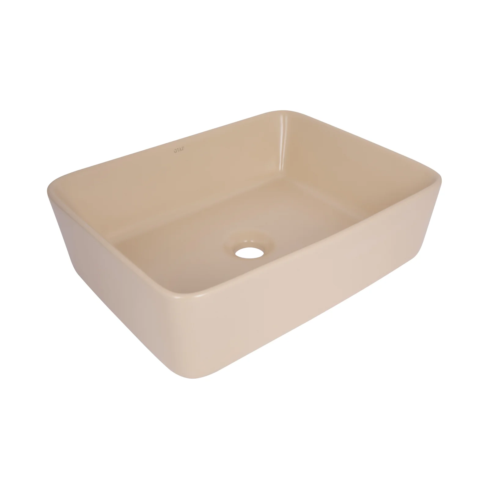 Раковина Qtap Tern 480x370x135 с донным клапаном Бежевый