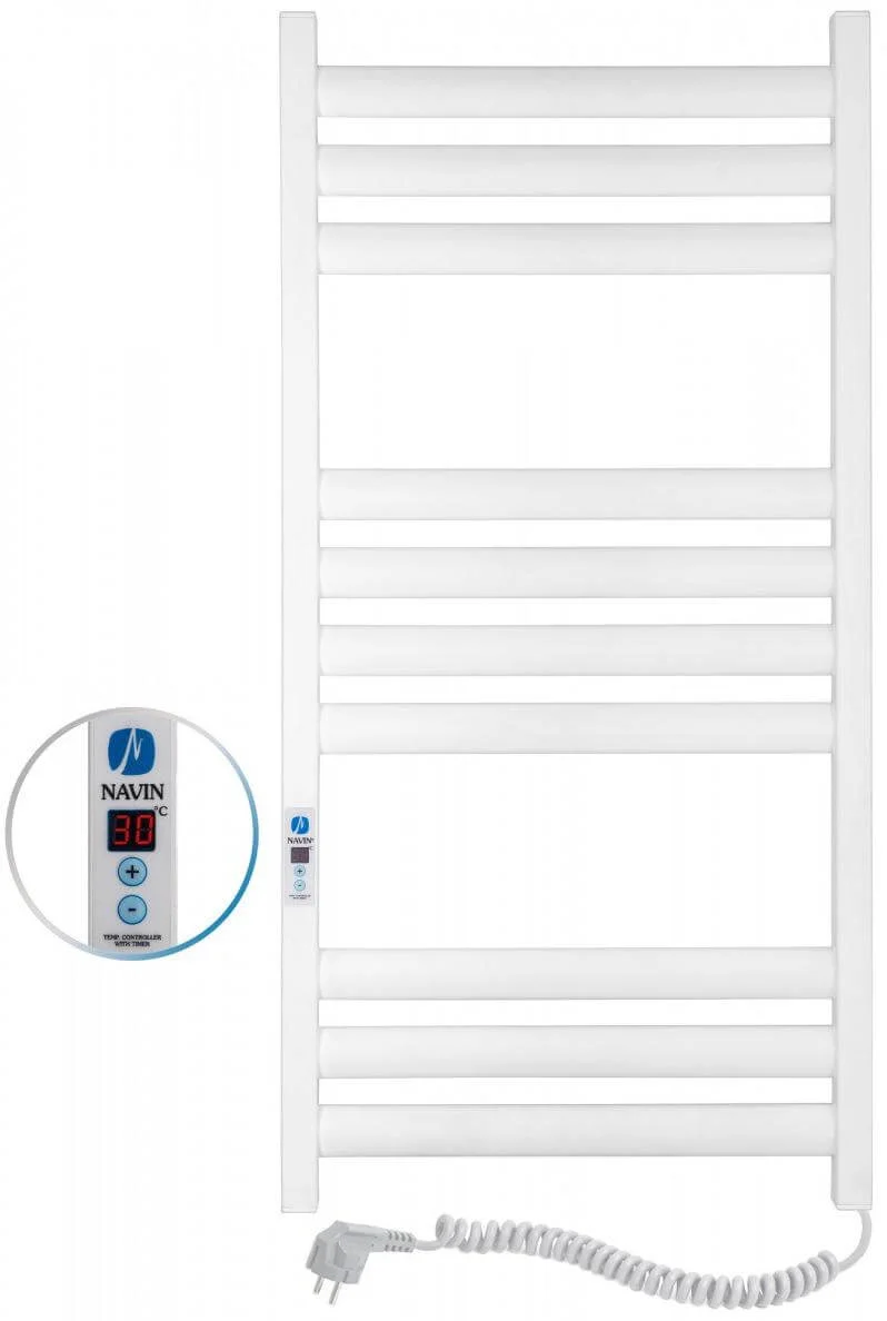 Рушникосушка електрична Navin Ellipse 500 х 1000 Digital білий оксамит