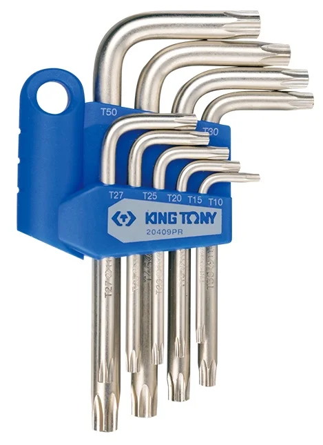 Набір шестигранних ключів TORX Т10H-Т50H з отв. 9 од. King Tony (20409PR)