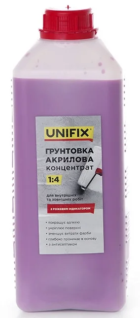 Ґрунтовка акрилова концентрат 1:4 глибокого проникнення 2кг (з індикатором) Unifix (951112)