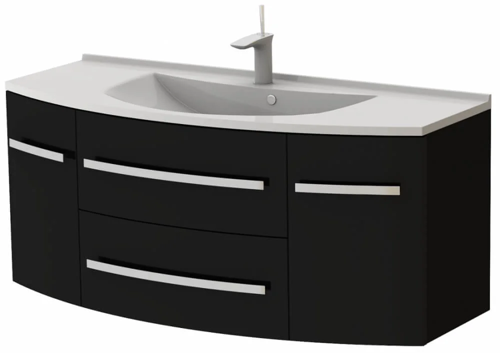Тумба Botticelli Vanessa Vn-120 з умивальником Vanessa-1200 Чорний