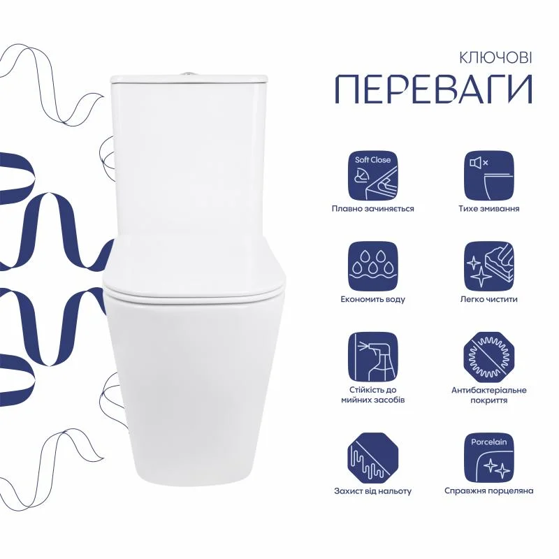 Унітаз-компакт Qtap Stork Ultra Quiet QTSTO27W49260 (Soft-close) - фото 3