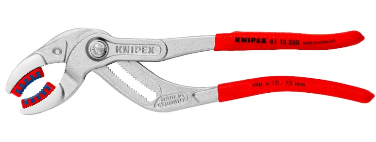 Щипці трубні для сифонів і з'єднувачів Knipex (10-75мм) L=250мм (81 13 250)