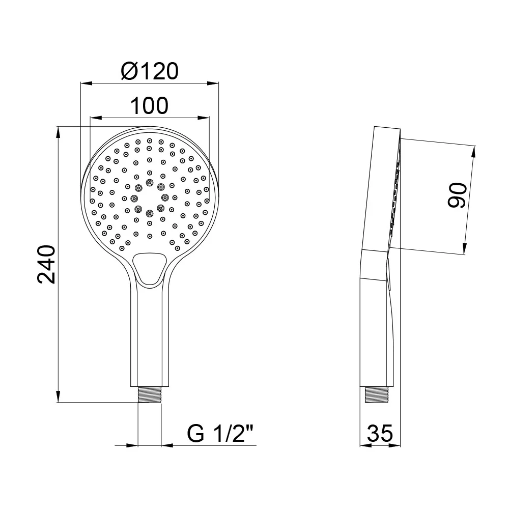 Лійка для ручного душу Qtap Rucni A120O3KBB Чорний - фото 2