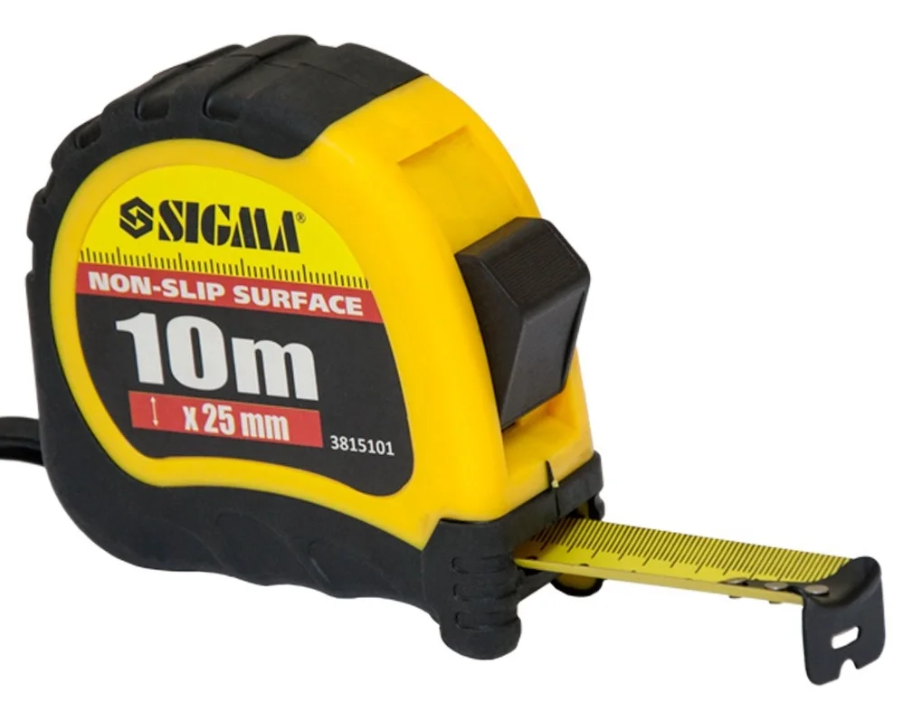 Рулетка прогумована 10 м х 25 мм Shiftlock Sigma (3815101)