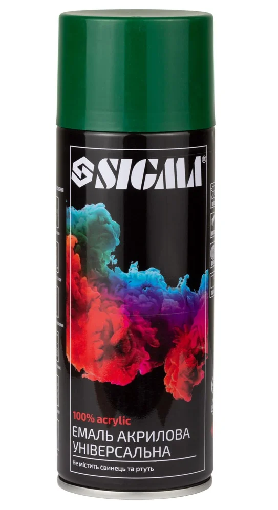 Емаль аерозольна акрилова RAL 6005 Темно-Зелений глянець 400мл Sigma 2737221