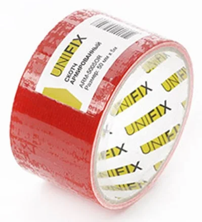 Стрічка клейка армована 5 м 50 мм 150 мкм Unifix Помаранчева (ARM-5005OR)