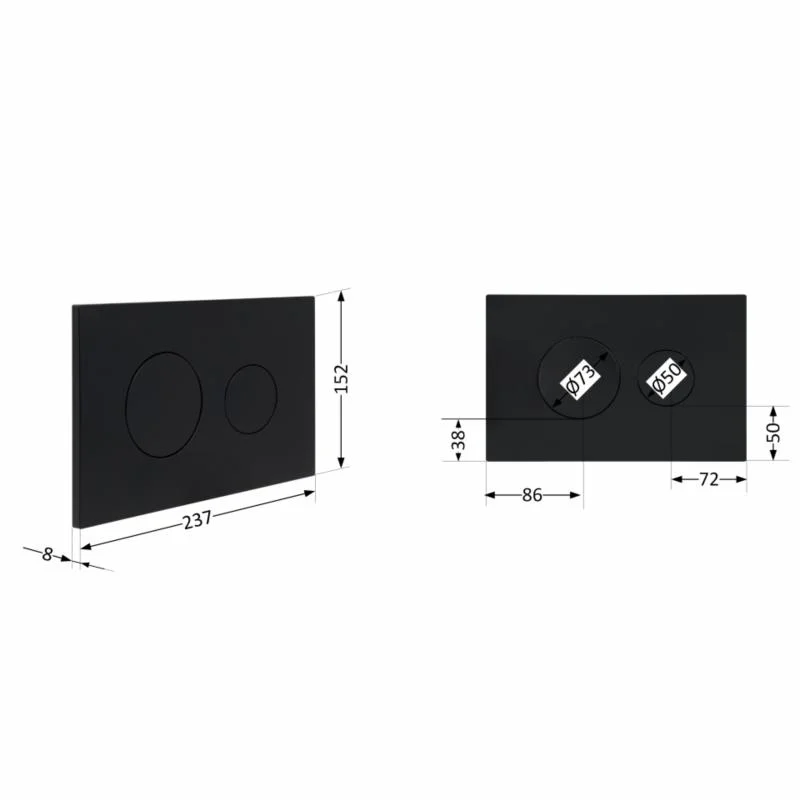Панель змиву Qtap Standard QTSTD164BLM49470 Чорна - фото 2