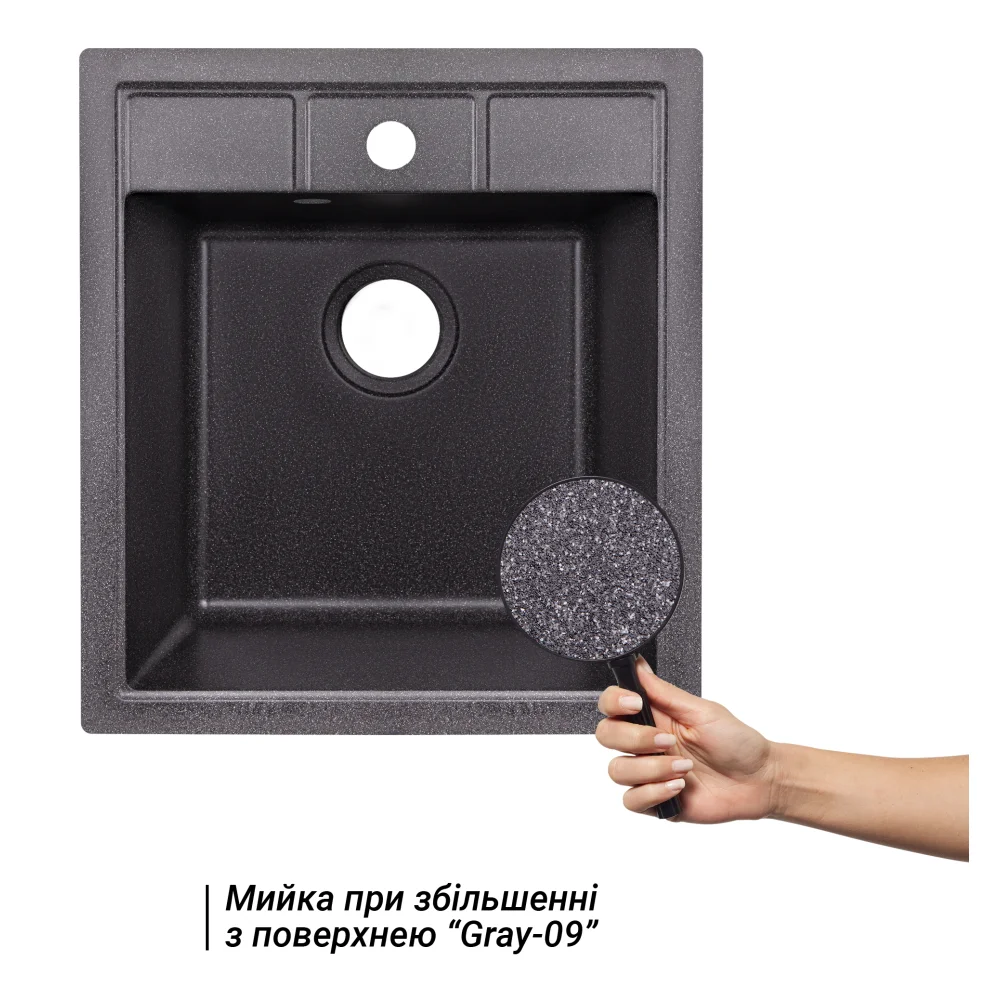 Кухонная мойка Lidz (GRF-13) 460x515/200 Графит - фото 3