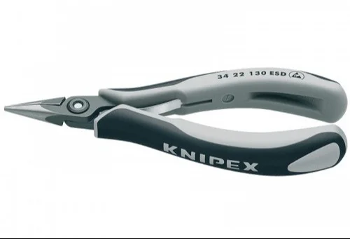 Прецизійні плоскогубці захватні для електроніки антистатичні Knipex L=135 мм (34 22 130 ESD)