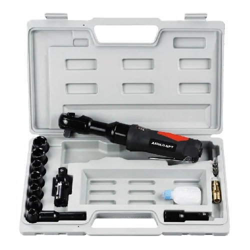 Тріскачка пневматична 1/2" 68 Нм 160 об/хв з набором інструменту 17 од. Airkraft (AT-5002SG)