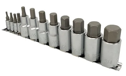 Набір біт впресованих в головку 1/2" HEX 1/8"-3/4" 12 од. Toptul (GAAQ1208)