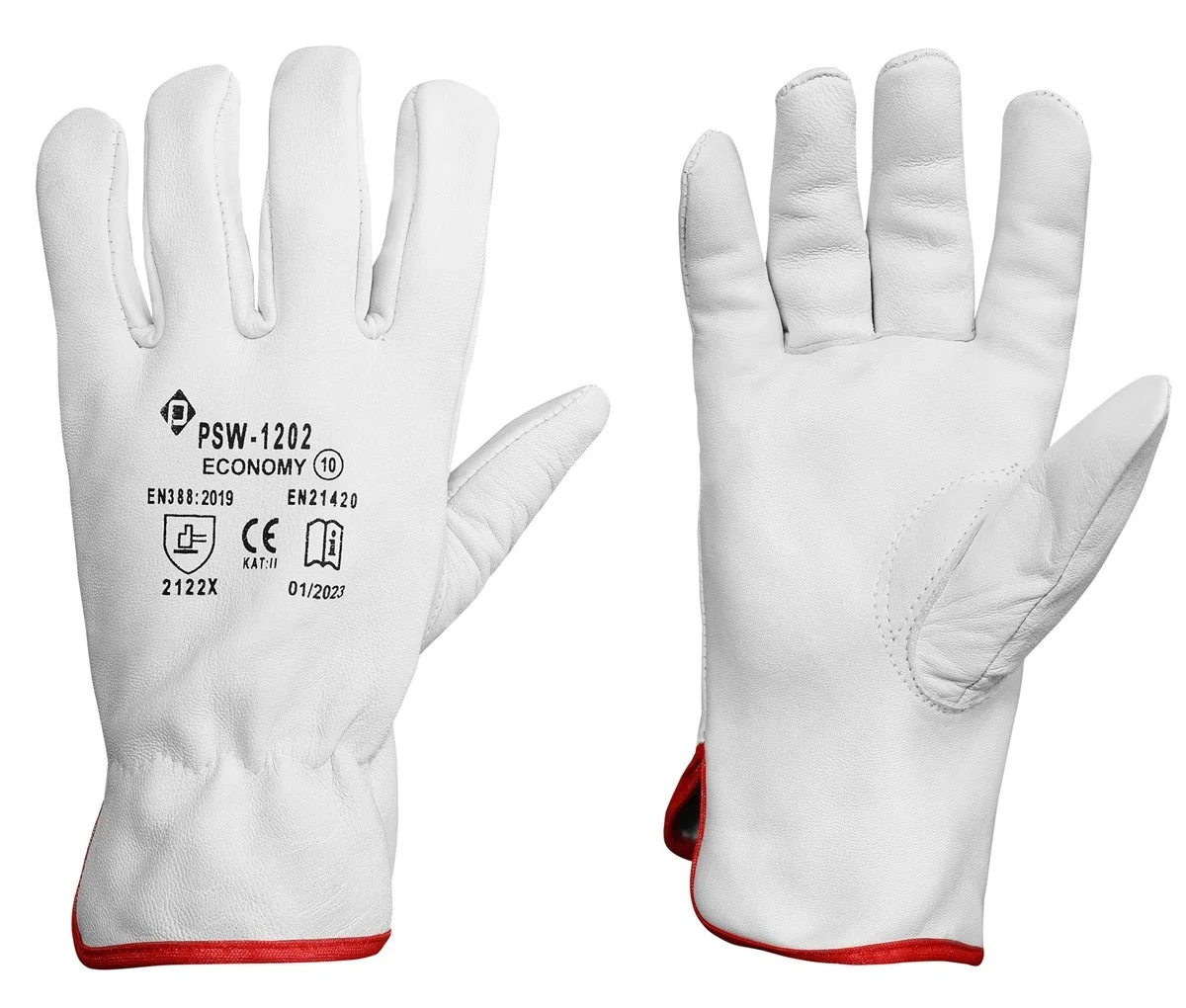 Рукавички Driver PSW-1202 Economy шкіряні білі розмір 11