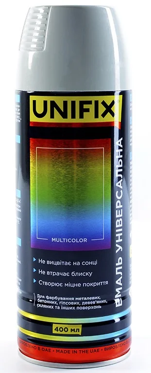 Емаль акрилова універсальна RAL 7035 Сірий світлий глянець 400мл Unifix (951031)
