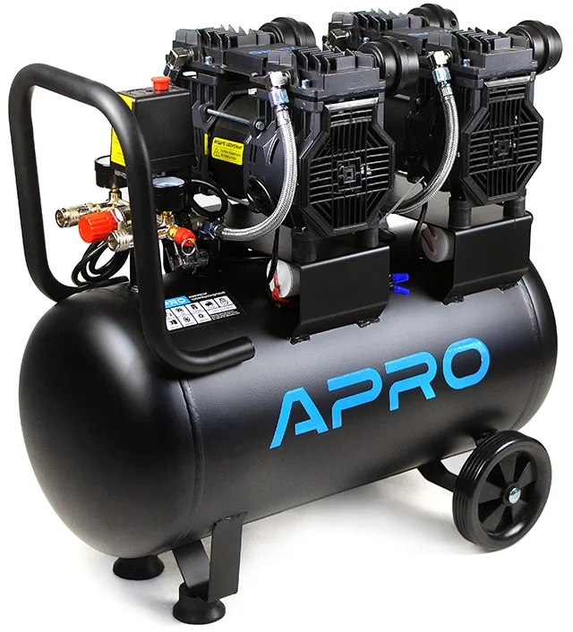 Компресор чотирициліндровий безмасляний Apro 2х1.5кВт 475л/хв 50л (850173)