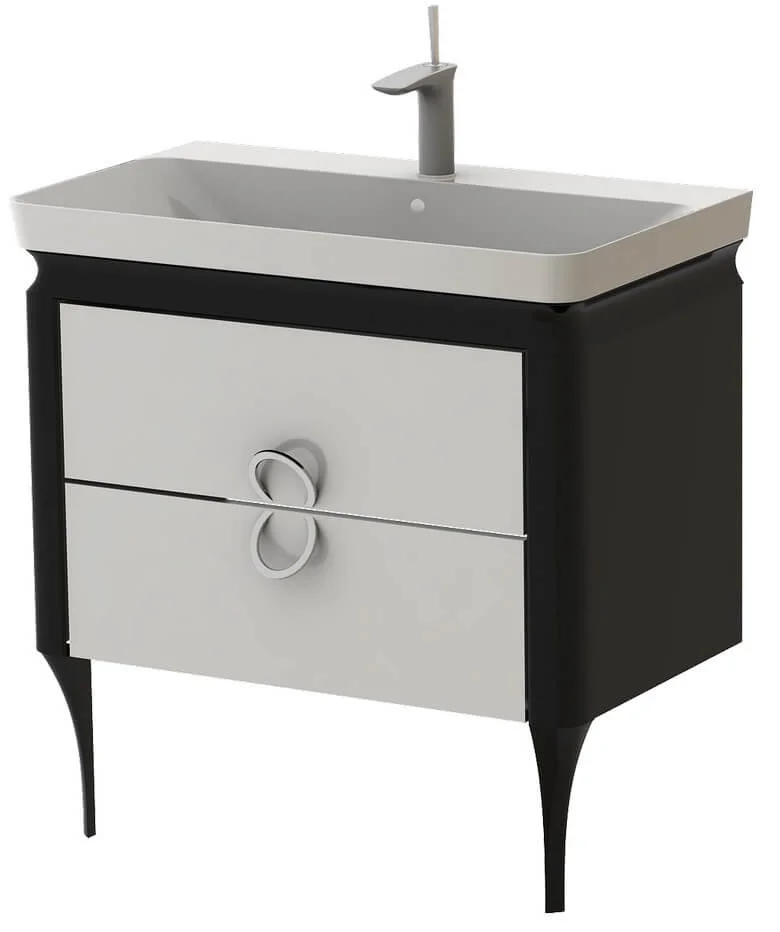 Тумба підвісна Ювента TICINO Tc-85 з умивальником Luxury-85 Чорний