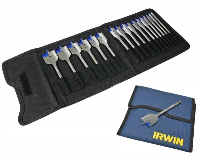 Набір пір'яних свердел з шестигранним хвостовиком Irwin Blue Groove 4X Ø 6.0 - 38.0 мм (17 шт.) (IW4041002)