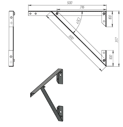 Кронштейн 500 мм