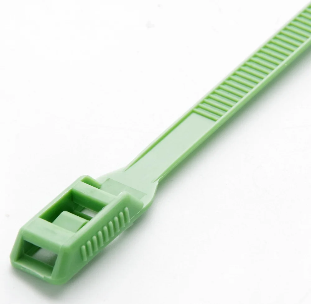 Стяжка нейлонова кабельна з низьким профілем замку 8x400 салатова Apro (CTLC-47059)