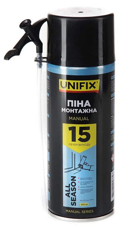Піна монтажна ручна всесезонна Manual 15л 300мл Unifix (951283)