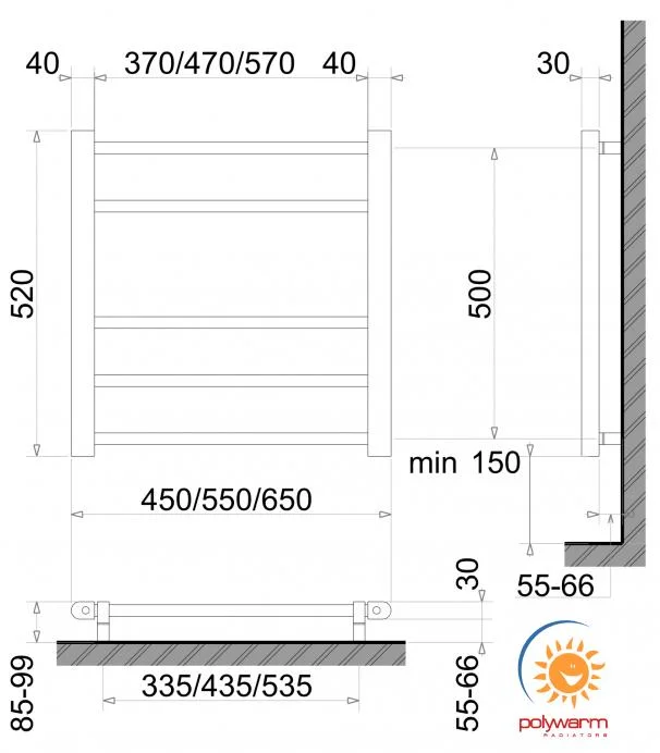 Рушникосушка Polywarm Kraft Sensor ER 5/65 Wi-Fi